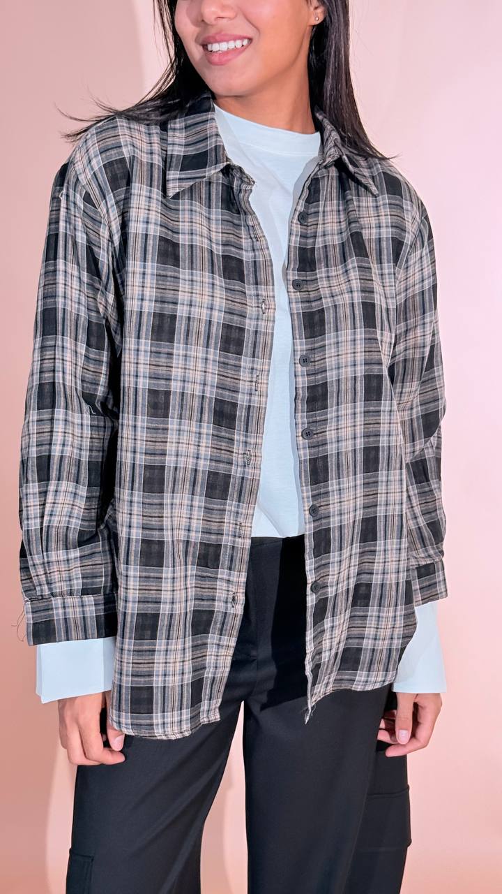 LEVA bonnie camicia check Nero