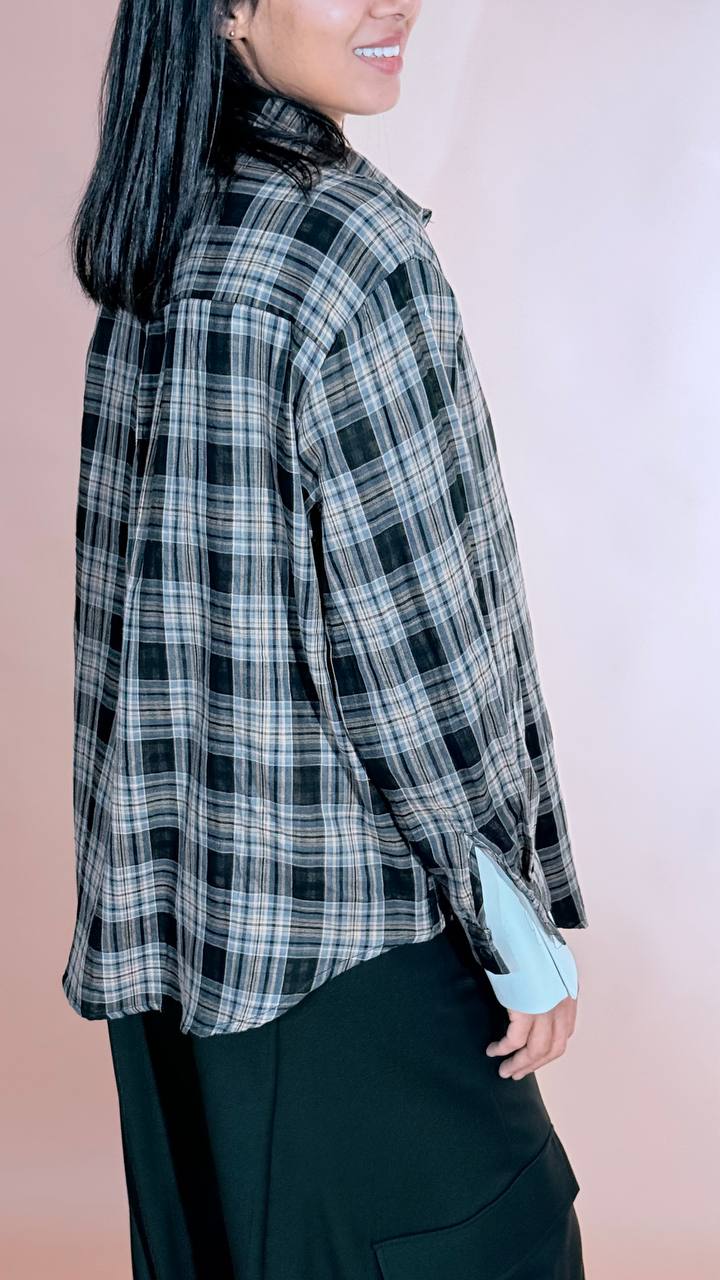 LEVA bonnie camicia check Nero