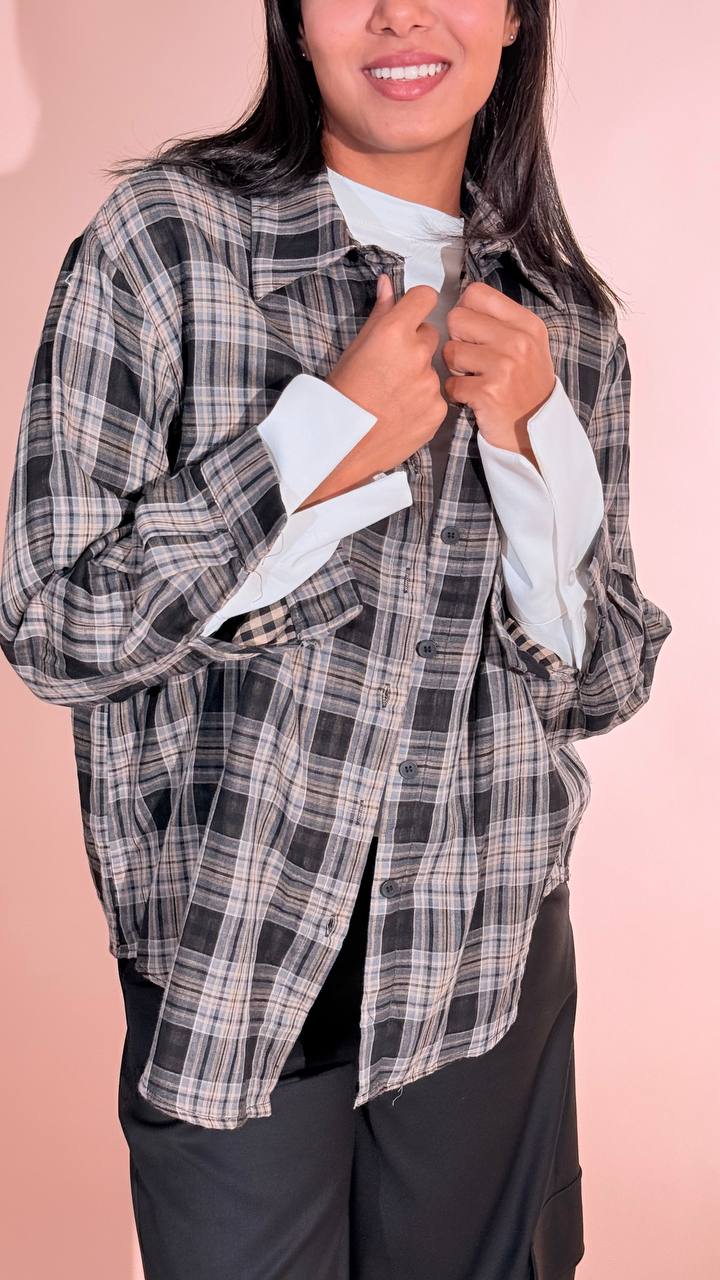 LEVA bonnie camicia check Nero