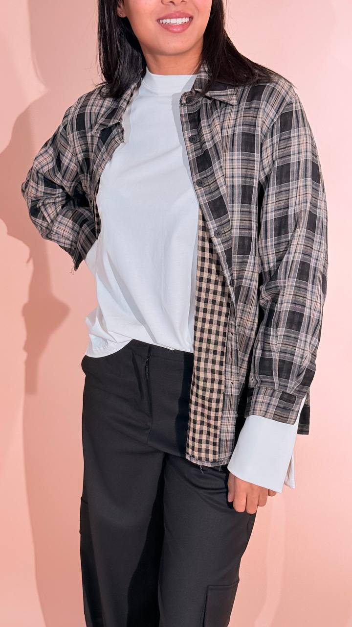 LEVA bonnie camicia check Nero