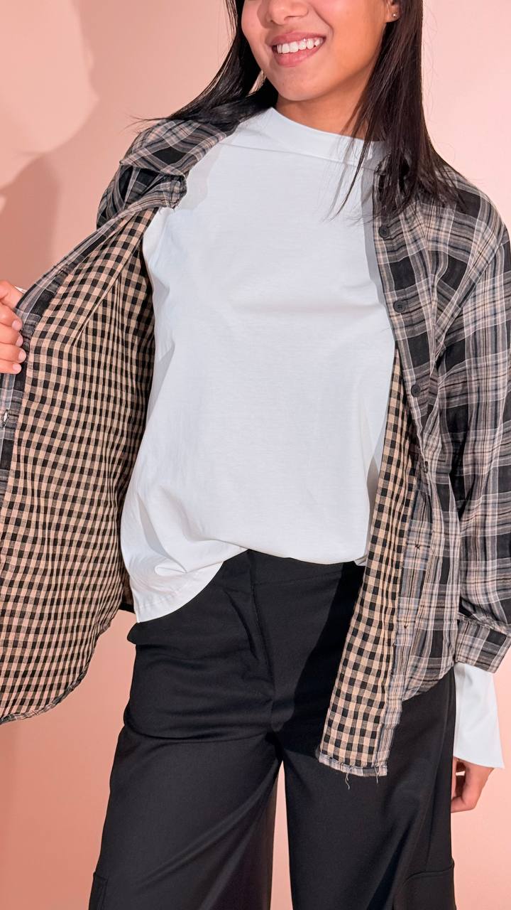 LEVA bonnie camicia check Nero