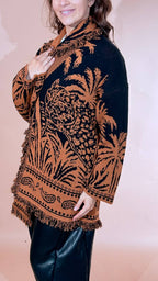 ANGELA DAVIS Chamonix cardigan con cintura LS1 RUGGINE 