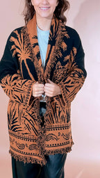 ANGELA DAVIS Chamonix cardigan con cintura LS1 RUGGINE 