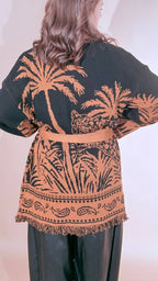 ANGELA DAVIS Chamonix cardigan con cintura LS1 RUGGINE 