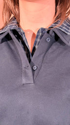 ELEH "grace" polo dettaglio check EFW260033 BLU 