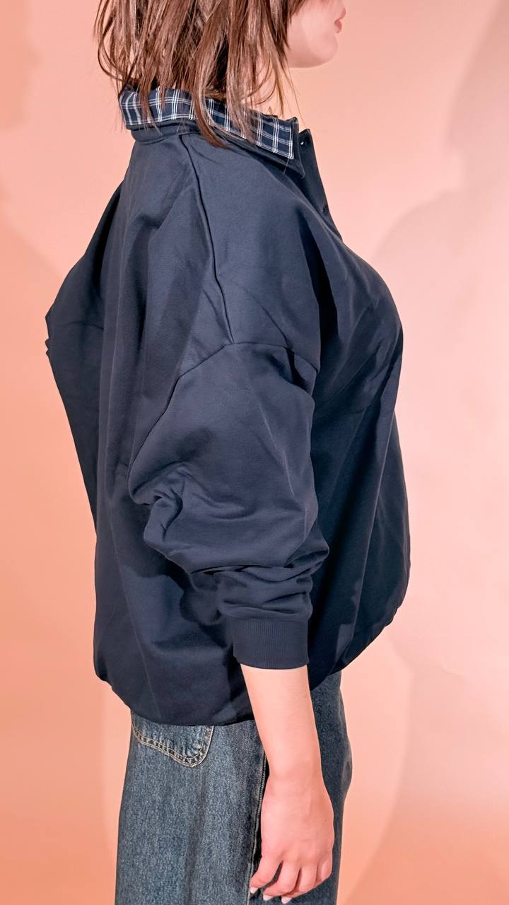 ELEH "grace" polo dettaglio check EFW260033 BLU 