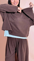 ELEH "comfy" tshirt manica lunga EFW260086 MARRONE 