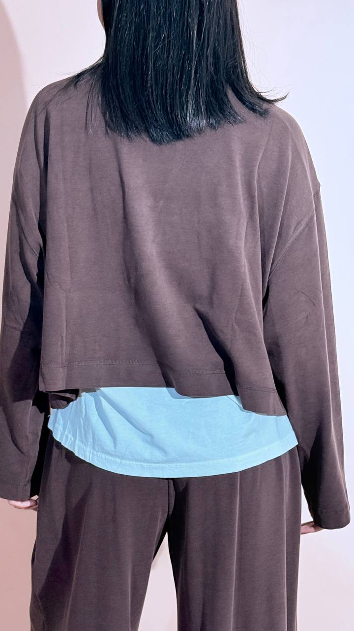 ELEH "comfy" tshirt manica lunga EFW260086 MARRONE 