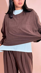ELEH "comfy" tshirt manica lunga EFW260086 MARRONE 