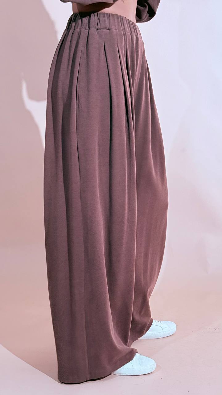 ELEH "comfy" pantalone elastico EFW260087 MARRONE 
