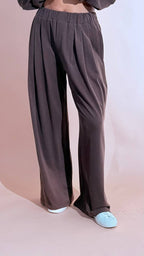 ELEH "comfy" pantalone elastico EFW260087 MARRONE 