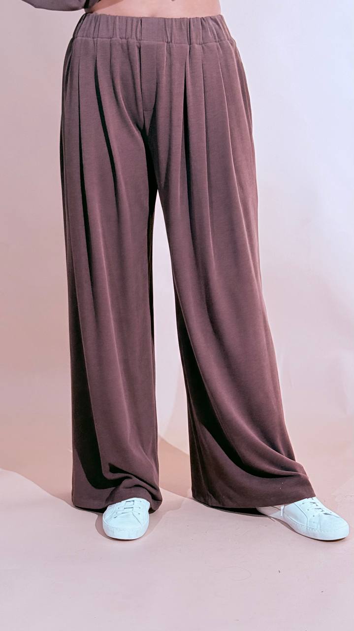 ELEH "comfy" pantalone elastico EFW260087 MARRONE 