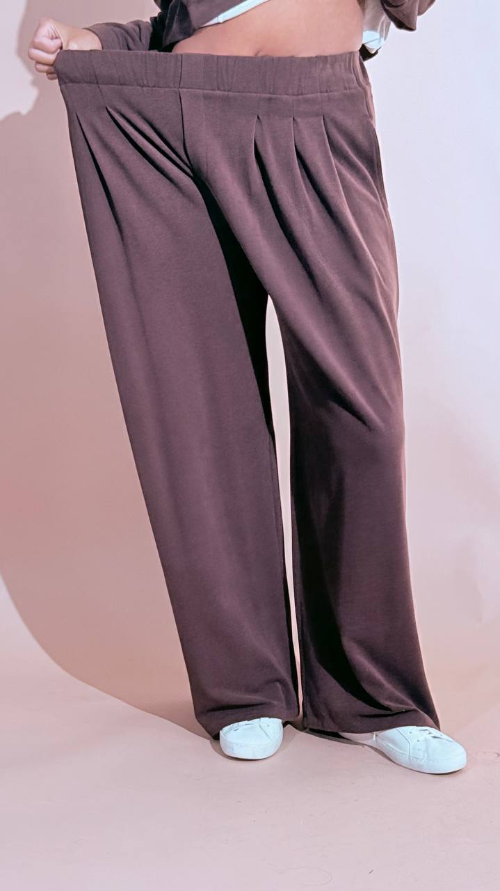 ELEH "comfy" pantalone elastico EFW260087 MARRONE 