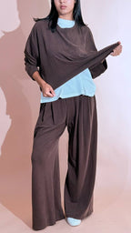 ELEH "comfy" pantalone elastico EFW260087 MARRONE 