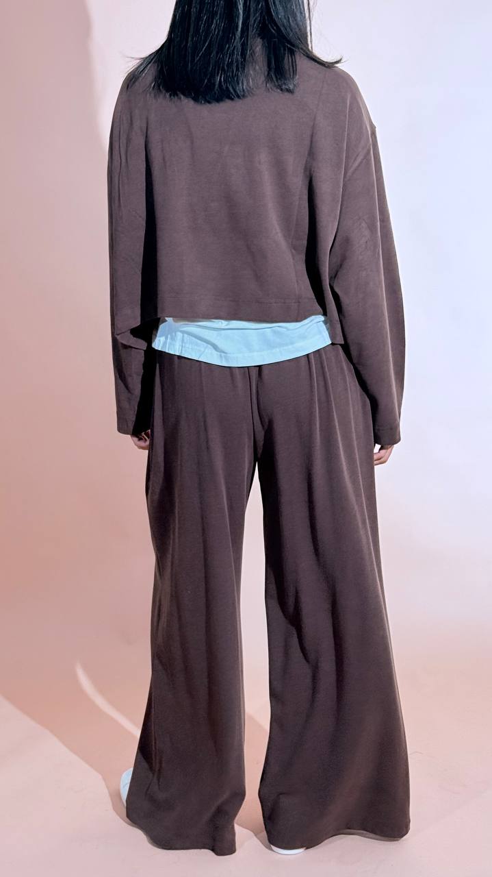 ELEH "comfy" pantalone elastico EFW260087 MARRONE 