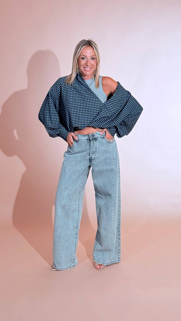 ELEH "Layer" camicia check EFW260180 MORO 