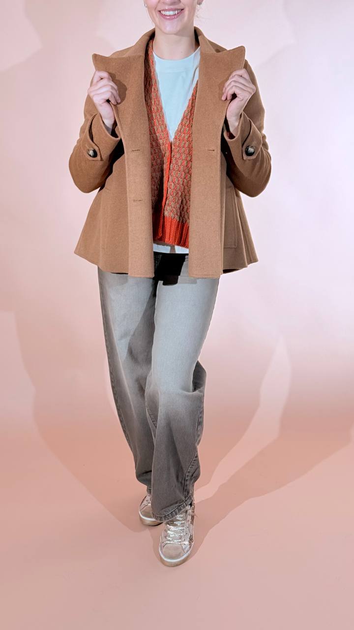 FRACOMINA caramel cappotto corto FR26WC1008W80801 CAMMELLO 