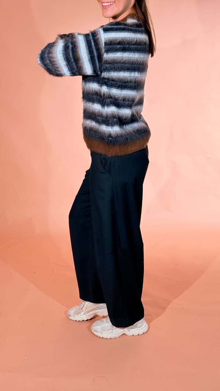 FRACOMINA pantalone carrot gessato FR26WVD011W459D4 BLU 