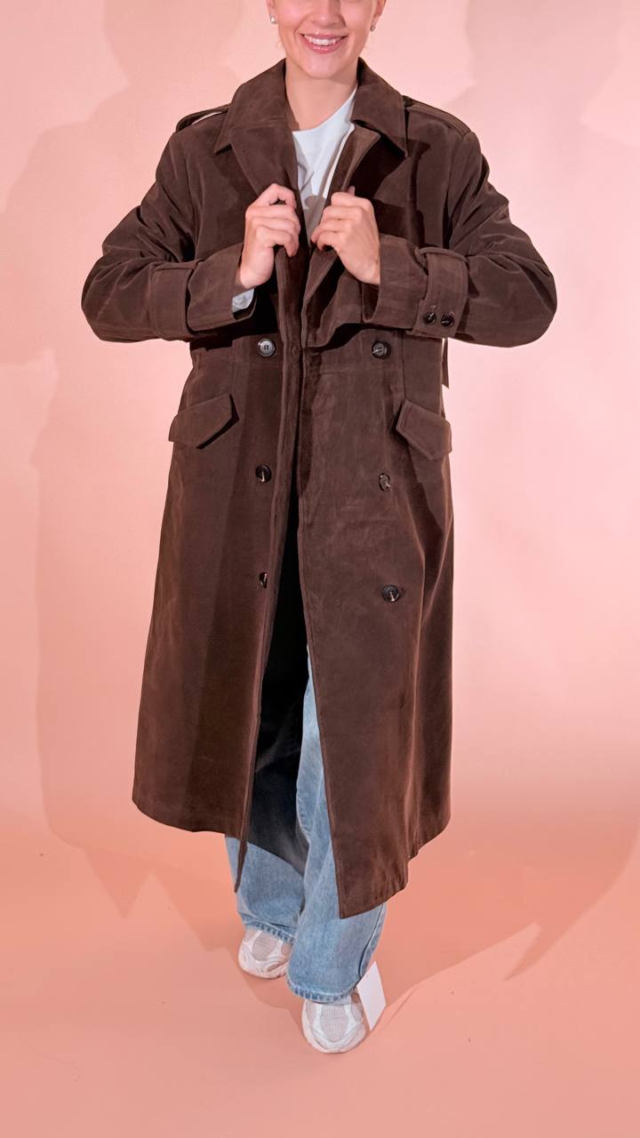 GLAMOROUS Choco trench in suede AN5923 MORO 