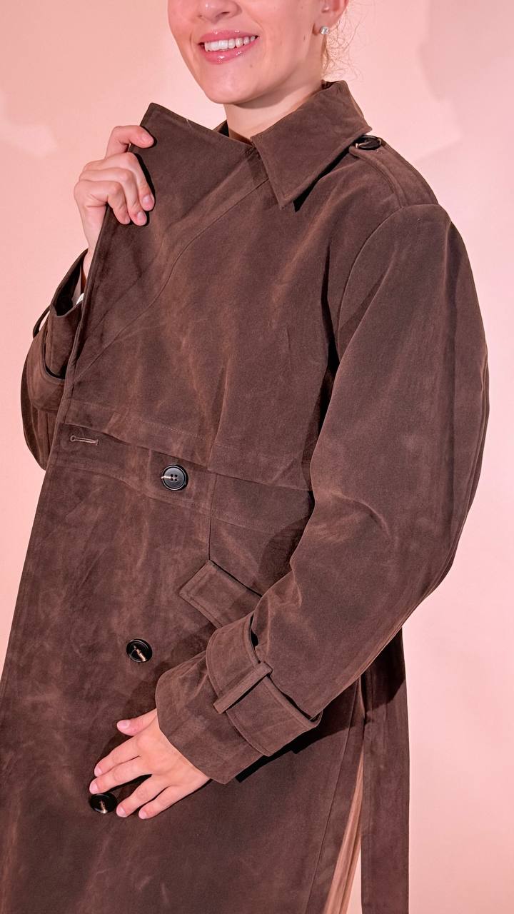 GLAMOROUS Choco trench in suede AN5923 MORO 