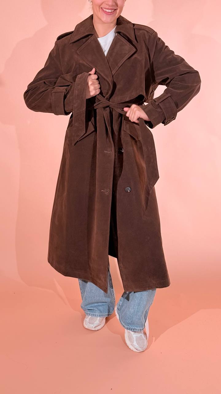 GLAMOROUS Choco trench in suede AN5923 MORO 