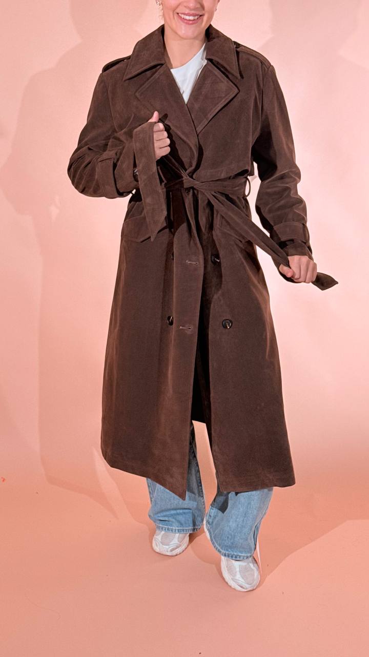 GLAMOROUS Choco trench in suede AN5923 MORO 