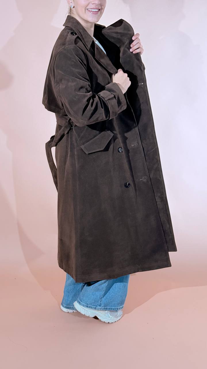 GLAMOROUS Choco trench in suede AN5923 MORO 