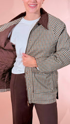 GLAMOROUS Check jacjet con collo velluto KA7700 MORO 