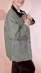 GLAMOROUS Check jacjet con collo velluto KA7700 MORO 