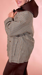 GLAMOROUS Check jacjet con collo velluto KA7700 MORO 