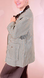 GLAMOROUS Check jacjet con collo velluto KA7700 MORO 