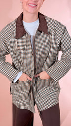 GLAMOROUS Check jacjet con collo velluto KA7700 MORO 