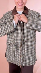 GLAMOROUS Check jacjet con collo velluto KA7700 MORO 