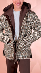 GLAMOROUS Check jacjet con collo velluto KA7700 MORO 