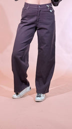 GODSAVEDENIM "zefiro" palazzo slouchy ZEFIRO-11 BORDEUAX 