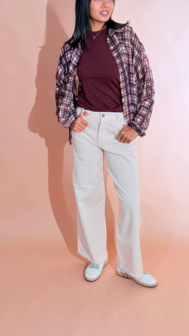 GODSAVEDENIM "zefiro" palazzo slouchy ZEFIRO-11 ECRU 