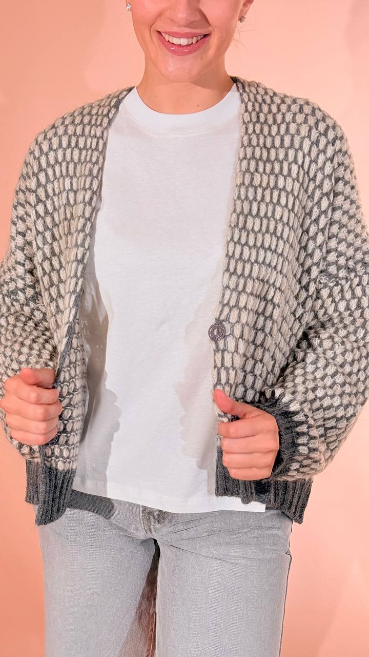 HAVE ONE Babol cardigan MIT-R133 GRIGIO 
