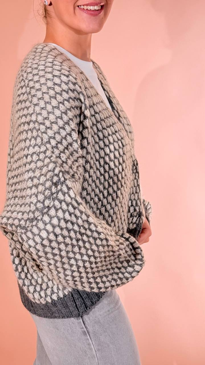 HAVE ONE Babol cardigan MIT-R133 GRIGIO 