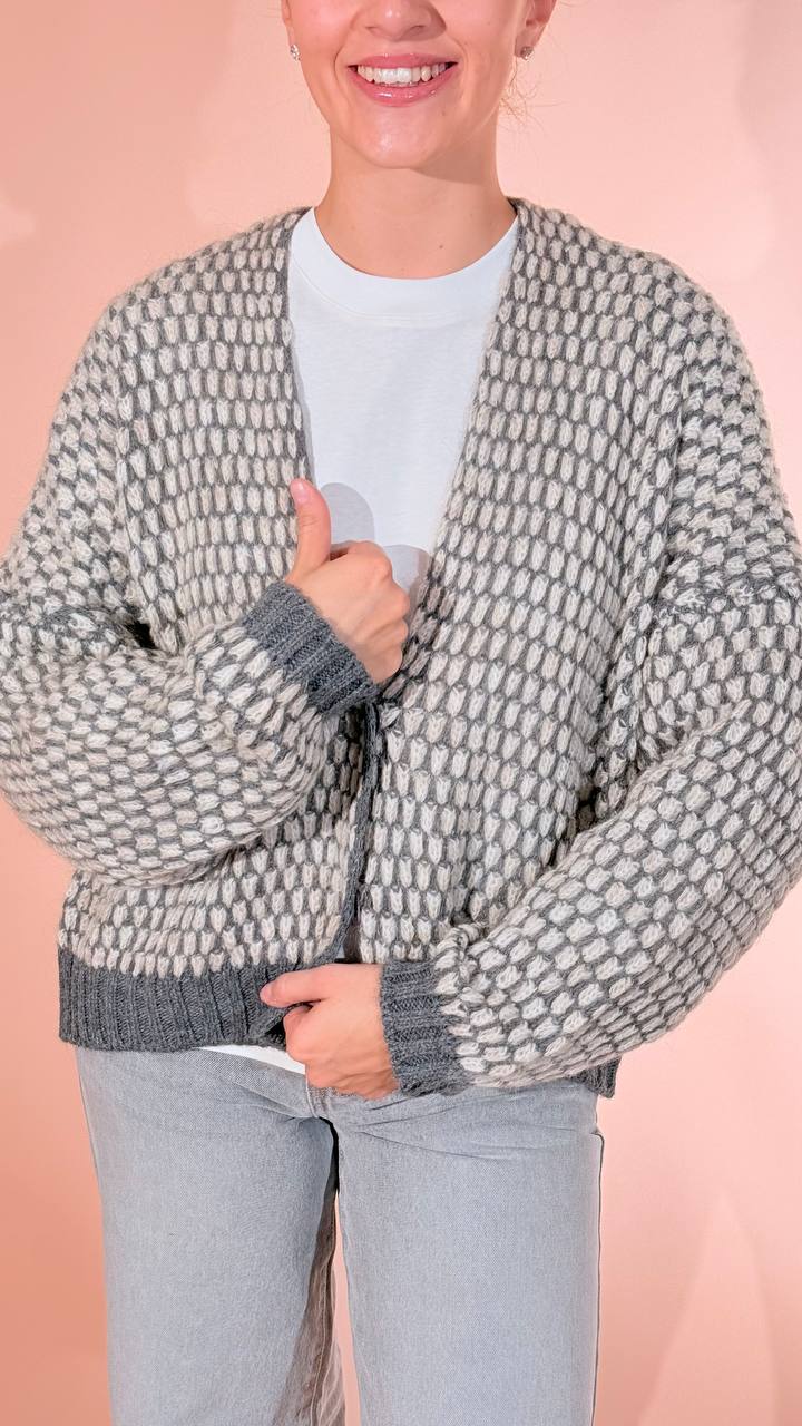 HAVE ONE Babol cardigan MIT-R133 GRIGIO 