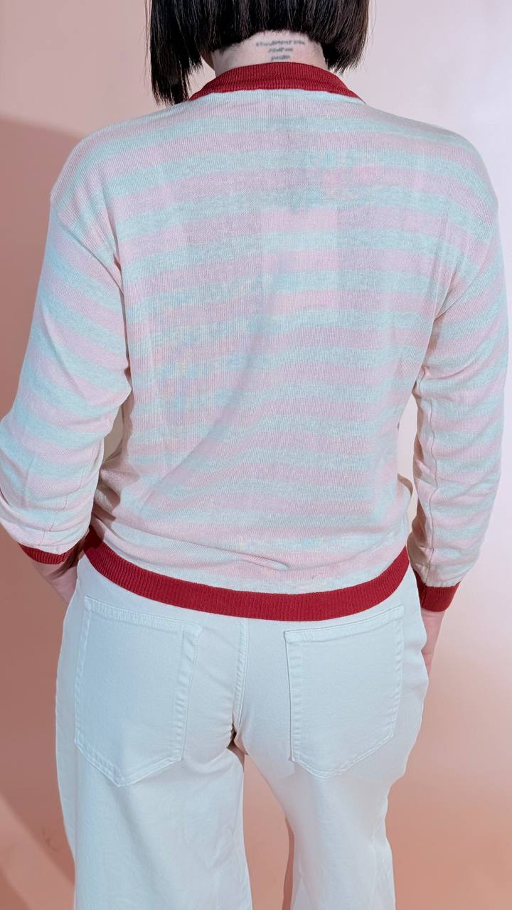 HAVE ONE Maglia candy rigata MMA-R157 ROSA 
