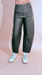 HAVE ONE Pantalone lollipop ecopelle nera PVE-R042 NERO 