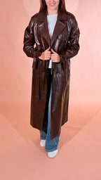 HINNOMINATE Hot chocolate trench in pelle HMABW02980 MORO 
