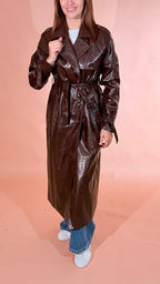 HINNOMINATE Hot chocolate trench in pelle HMABW02980 MORO 