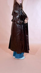 HINNOMINATE Hot chocolate trench in pelle HMABW02980 MORO 