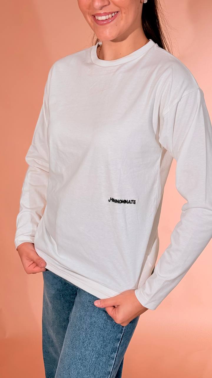 HINNOMINATE jersey tshirt manica lunga HMABW03121 PANNA 