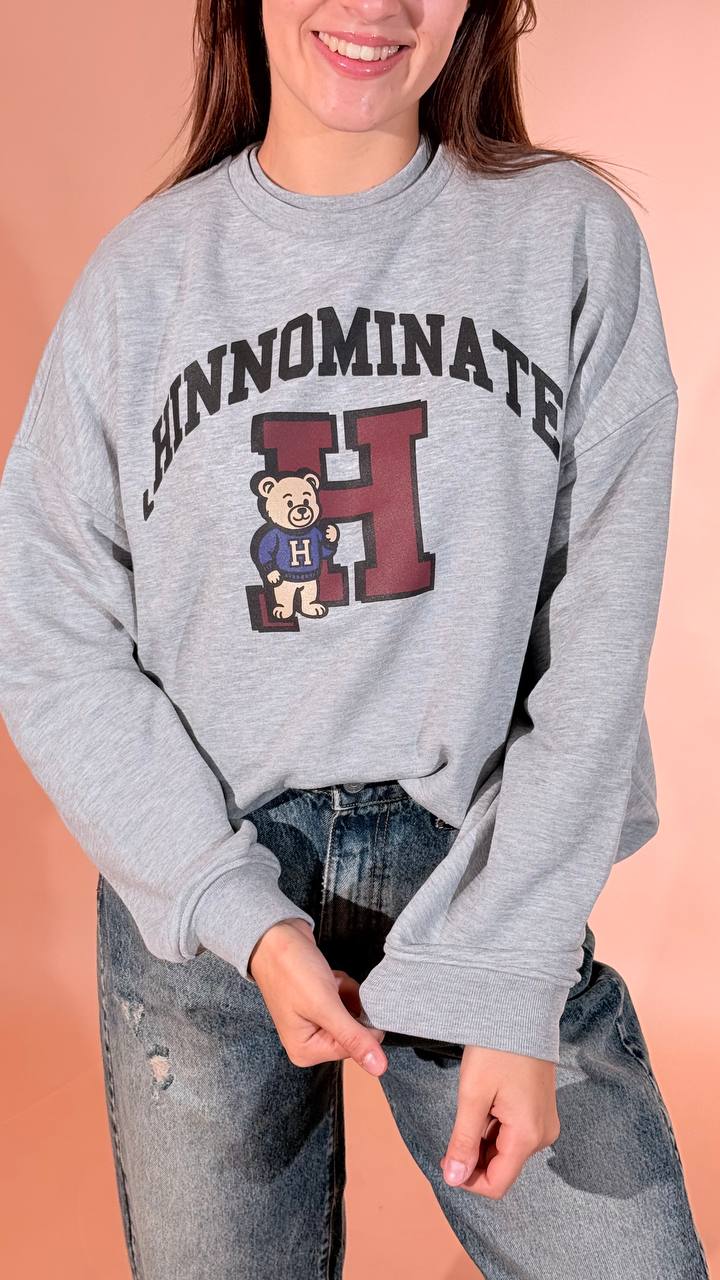 HINNOMINATE Teddy sweatshirt HMABW03124 GRIGIO 