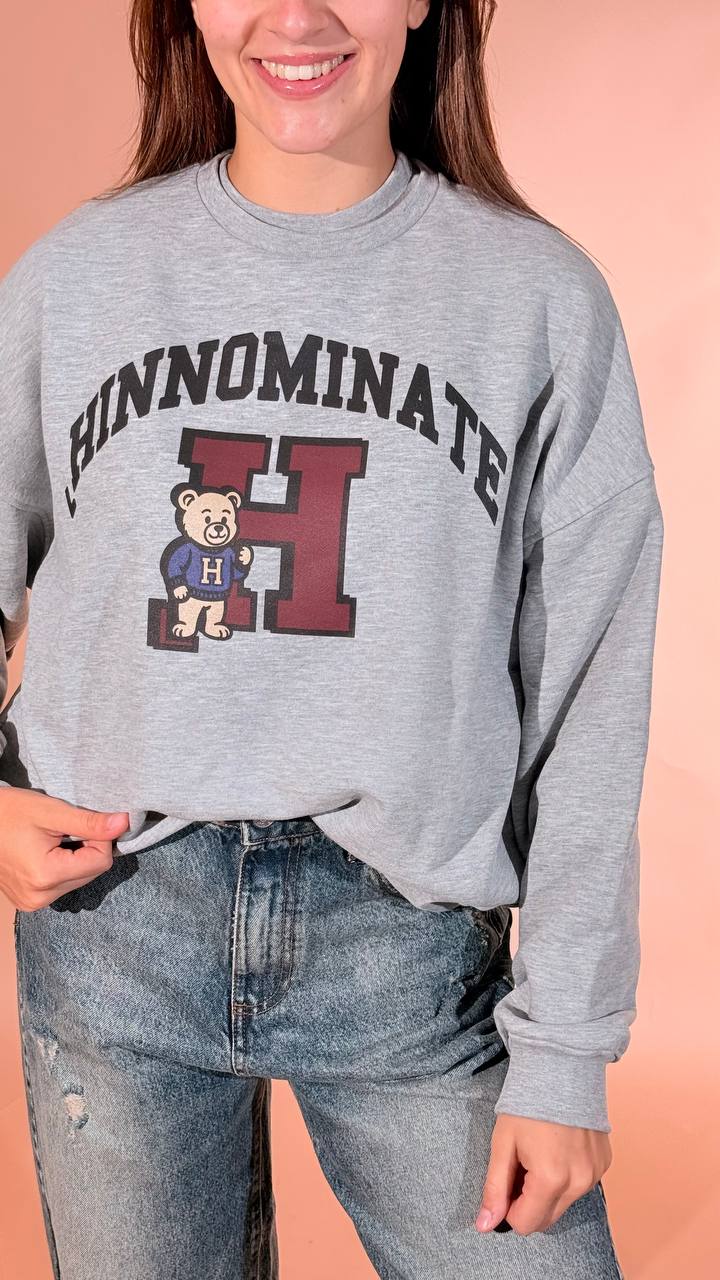 HINNOMINATE Teddy sweatshirt HMABW03124 GRIGIO 