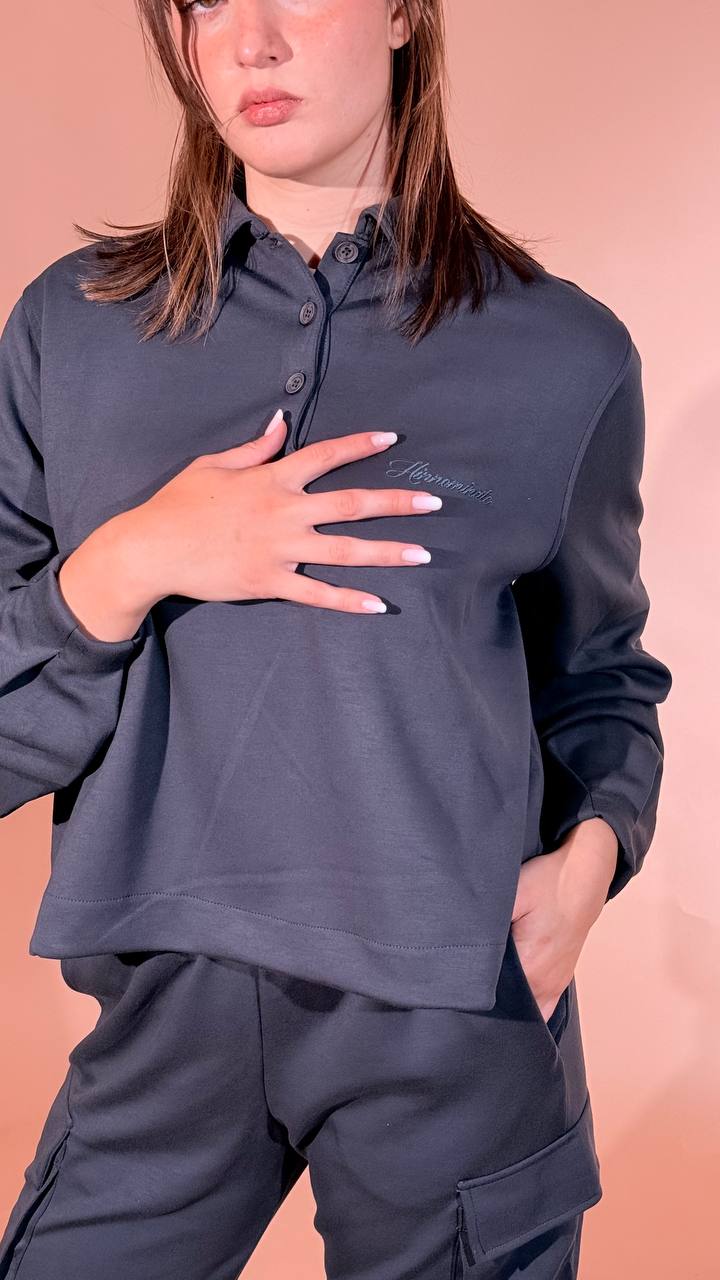 HINNOMINATE Maglia a polo in viscosa HMABW03139 FERRO 