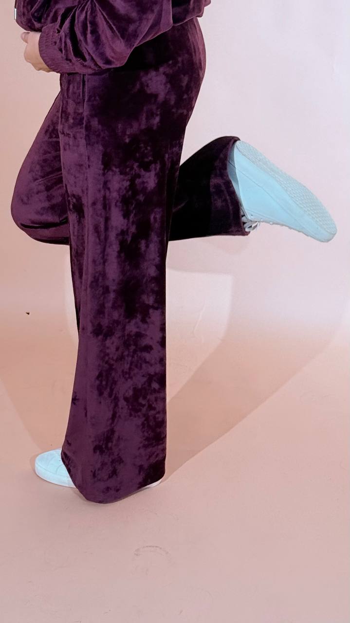 HINNOMINATE "silhouette" pants dritto in ciniglia HMABW03161 BORDEAUX 