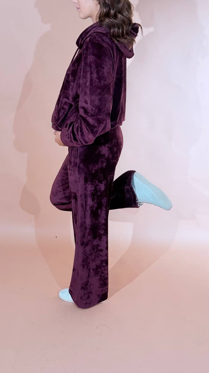 HINNOMINATE "silhouette" pants dritto in ciniglia HMABW03161 BORDEAUX 